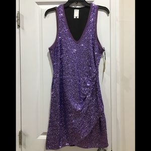 Ali Ro purple sequin mini dress NWT